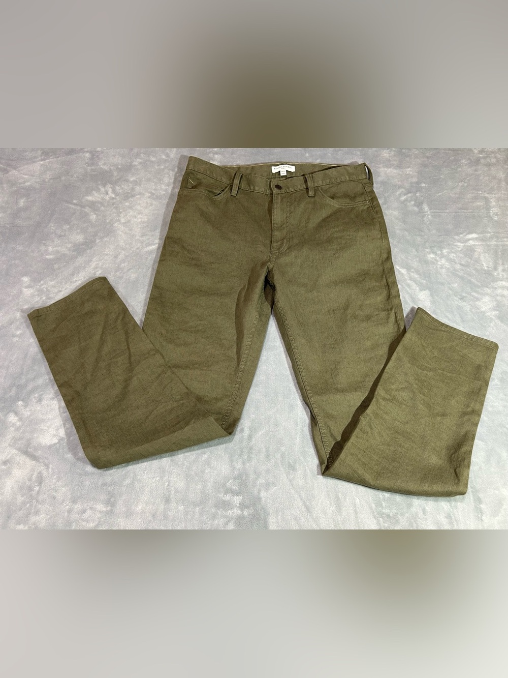 Banana Republic Linen Blend Slim Fit Olive Green Pants- 34x32
